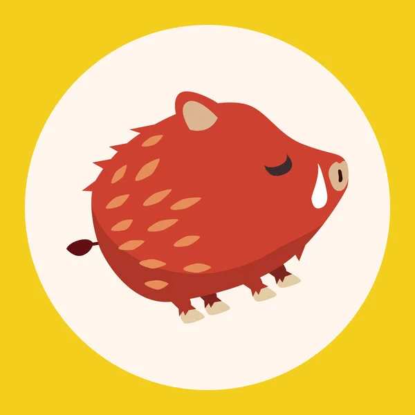 Animal dessin animé de porc sauvage — Image vectorielle