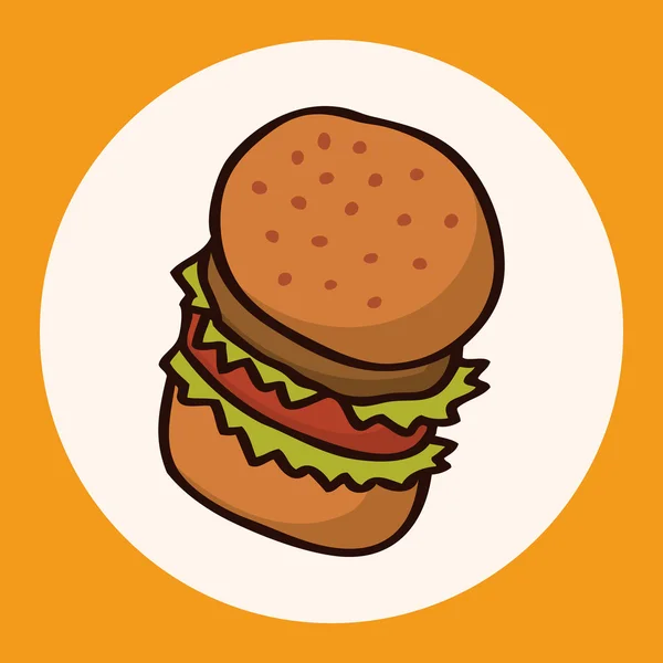 Comida rápida hamburguesa plana icono elementos, eps10 — Vector de stock