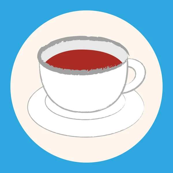 Utensilios de cocina taza de té elementos icono plano, eps10 — Vector de stock