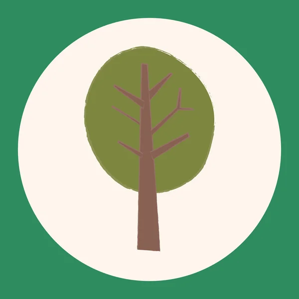 Planta árbol plano icono elementos, eps10 — Vector de stock