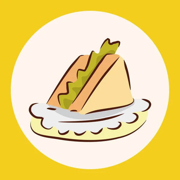 快餐三明治平面图标元素 eps10 — 图库矢量图片