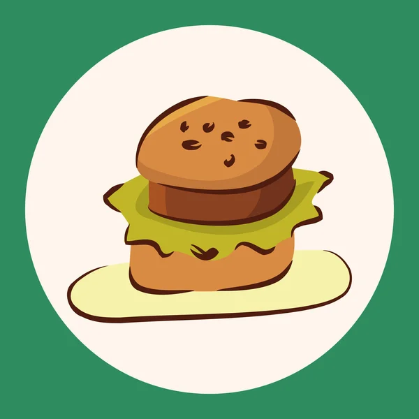 Fast-food hamburger platte pictogram elementen, eps10 — Stockvector