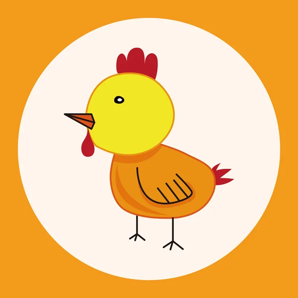 Animali elementi tema cartone animato pollo — Vettoriale Stock