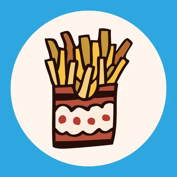 Fastfood Franse frietjes platte pictogram elementen, eps10 — Stockvector