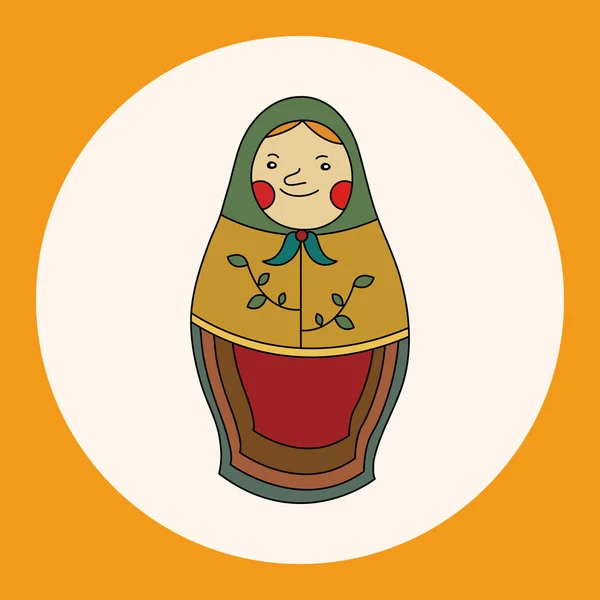 Matryoshka, poupée en bois traditionnelle russe, motif vectoriel, ele — Image vectorielle