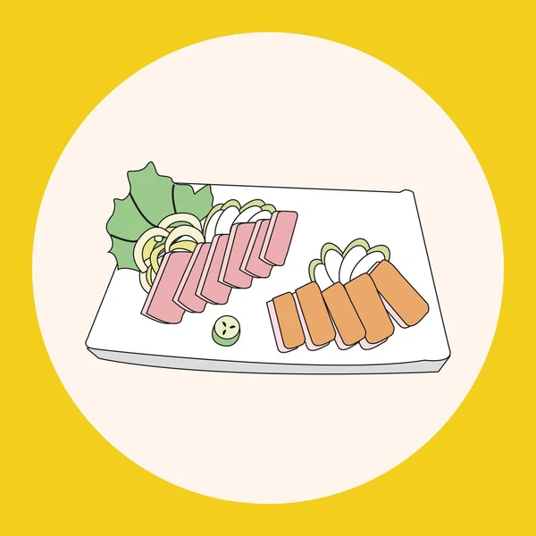 Japanese food theme Sashimi elements vector,eps — Stock Vector