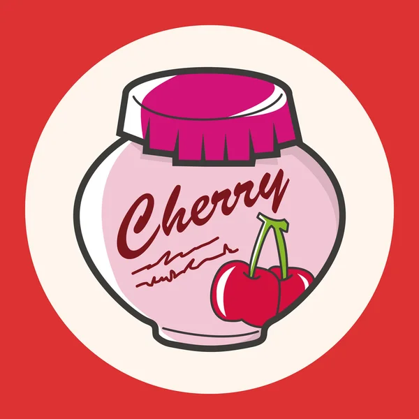 Cherry jam tema elemen vektor, eps - Stok Vektor