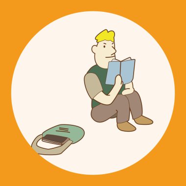 Öğrenci çizgi film Tema öğeleri simge öğesi