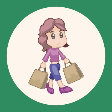 Alışverişçi Tema elemets vektör, eps simgesi öğesi