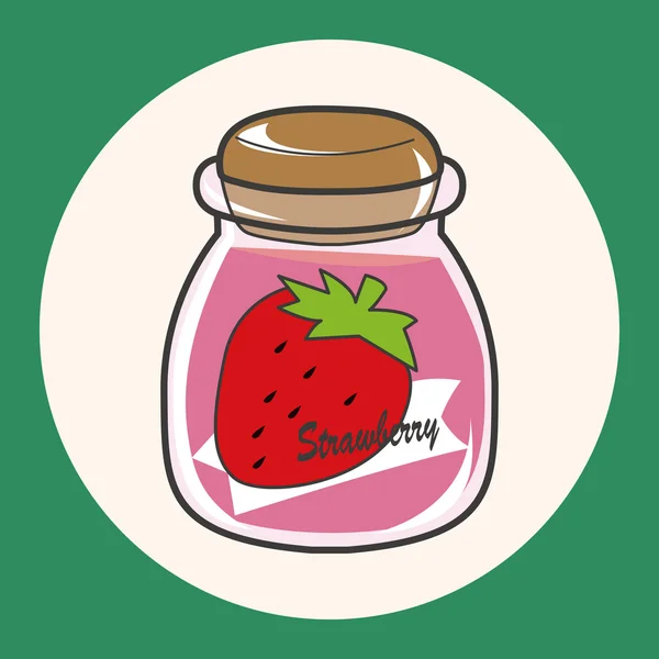 Strawberry jam theme elements vector,eps — Stock Vector