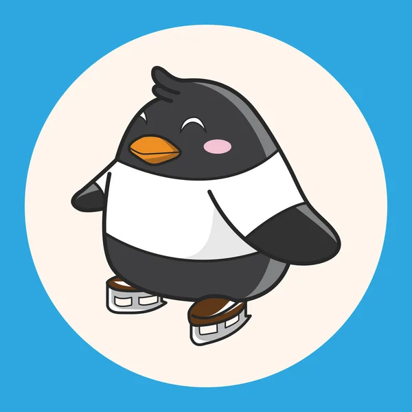 Animal Pinguin macht Sport Cartoon Thema Elemente — Stockvektor