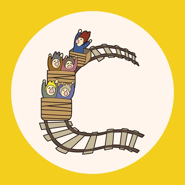 Vroller coaster elemento tema ícone — Vetor de Stock