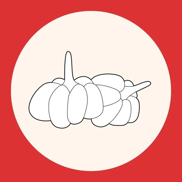 Vektor tema sayuran bawang putih, elemen ikon eps - Stok Vektor
