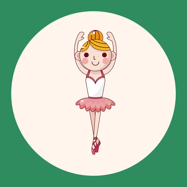 Ballet bailarina tema elementos icono elemento — Vector de stock