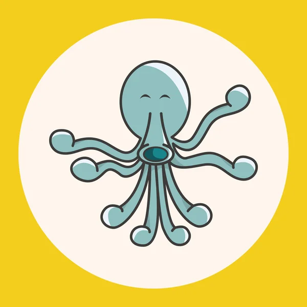 Zvířecí chobotnice karikatura téma prvky ikonu prvek — Stockový vektor