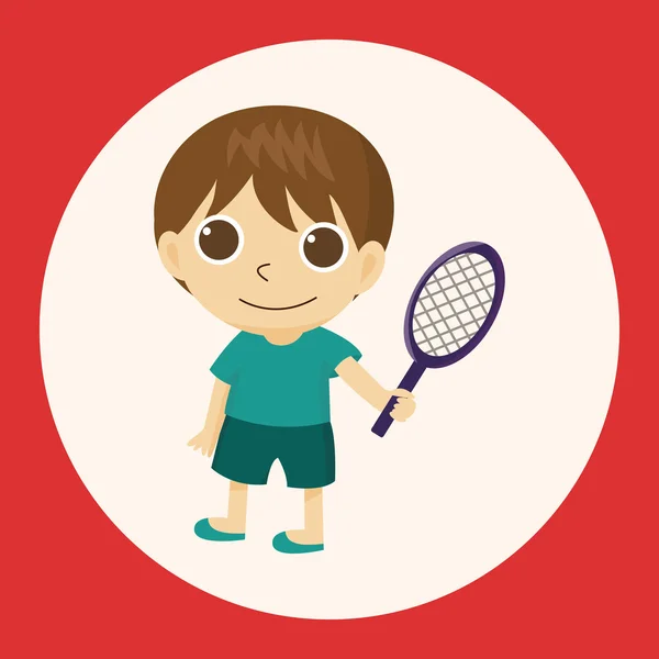 Joueur de tennis éléments thème icône élément — Image vectorielle