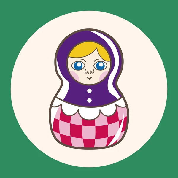 Matryoshka, Russian traditional wooden doll, vector pattern, el icon element — стоковый вектор