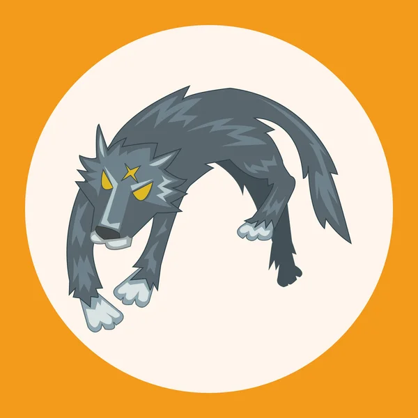 Animal loup dessin animé éléments thème icône élément — Image vectorielle