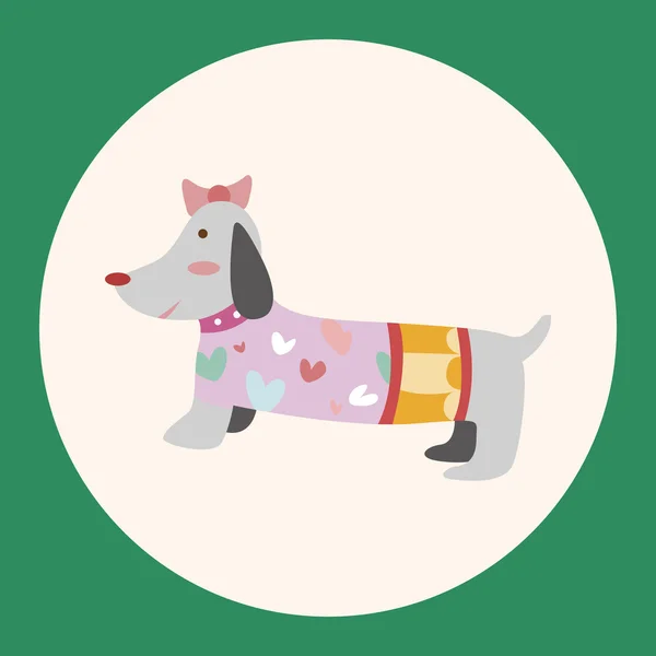 Djur hund tecknad tema element ikonen element — Stock vektor