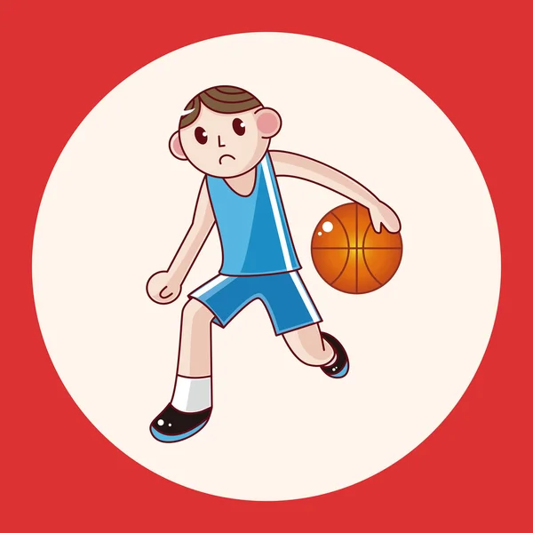 Basketball player cartoon elements vector,eps icon element — Stock Vector