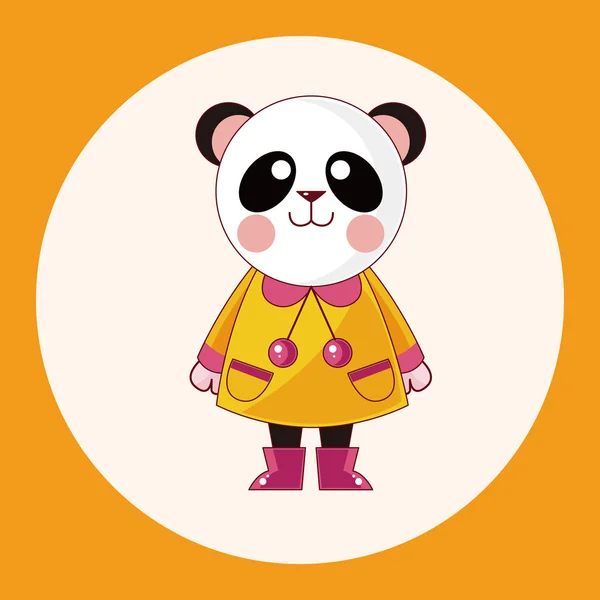 Állati panda téli rajzfilm téma elemek ikon elem — Stock Vector