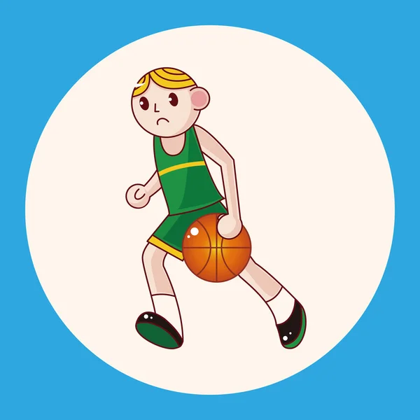 Kosárlabda játékos rajzfilm elemek vektor, eps ikon elem — Stock Vector