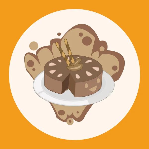ケーキ フラット アイコン要素背景、eps10 アイコンの要素を飾る — ストックベクタ