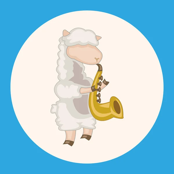 Animal mouton jouer instrument dessin animé éléments thème icône élément — Image vectorielle