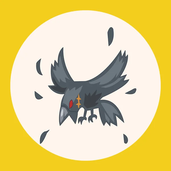 Pták vrána karikatura téma prvky vektoru, eps ikonu prvku — Stockový vektor