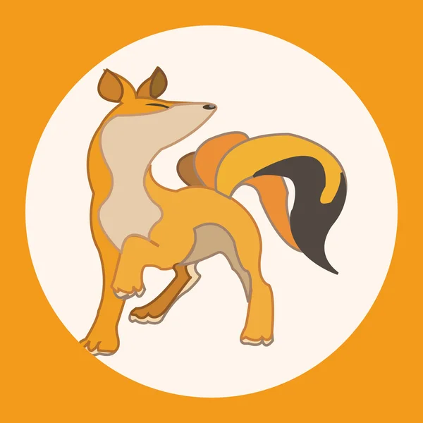 Animal renard dessin animé éléments thème icône élément — Image vectorielle