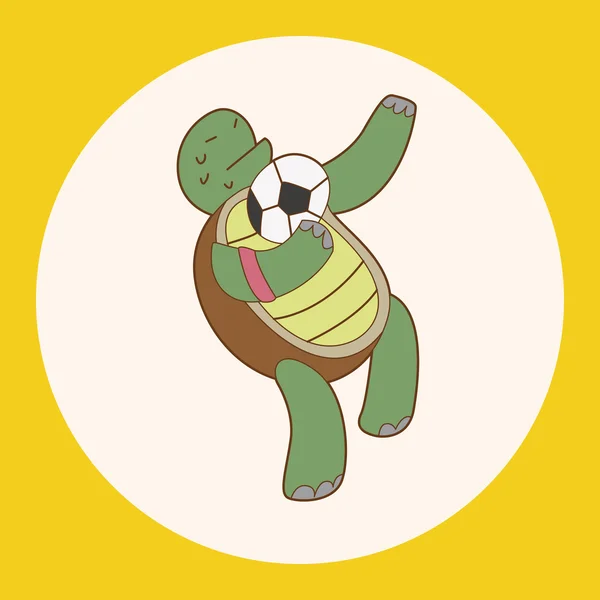 Animals play football cartoon theme elements icon element — Stock Vector