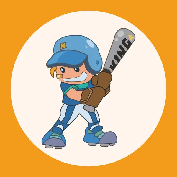 Jugador de béisbol elementos de tema elemento icono — Vector de stock