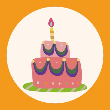 Dekorasyon kek Tema öğeleri vektör, eps10 simgesi öğesi