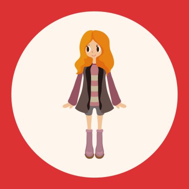 Bayan kız çizgi film Tema öğeleri vektör, eps simgesi öğesi