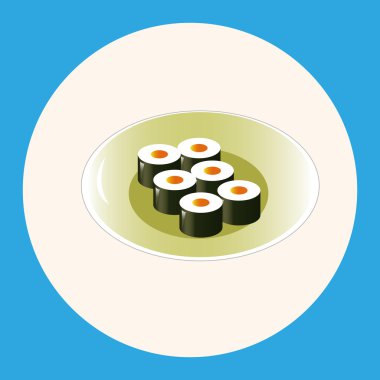 Japon yemekleri Tema suşi öğeleri vektör, eps simgesi öğesi