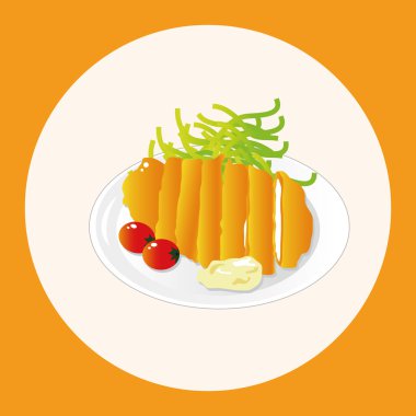 Japon yemekleri Tema Domuz pirzola öğeleri vektör, eps simgesi öğesi