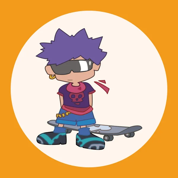 Skater boy theme elements icon element — Stock Vector