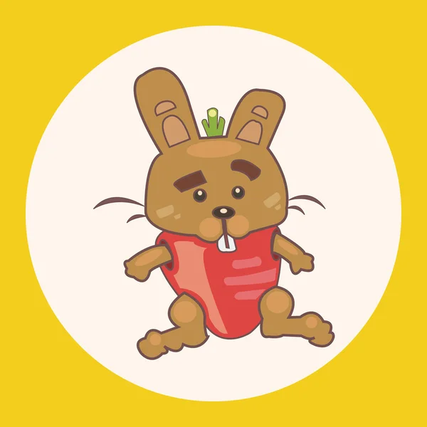 Element ikona elementów tematu kreskówka królik zwierząt — Wektor stockowy