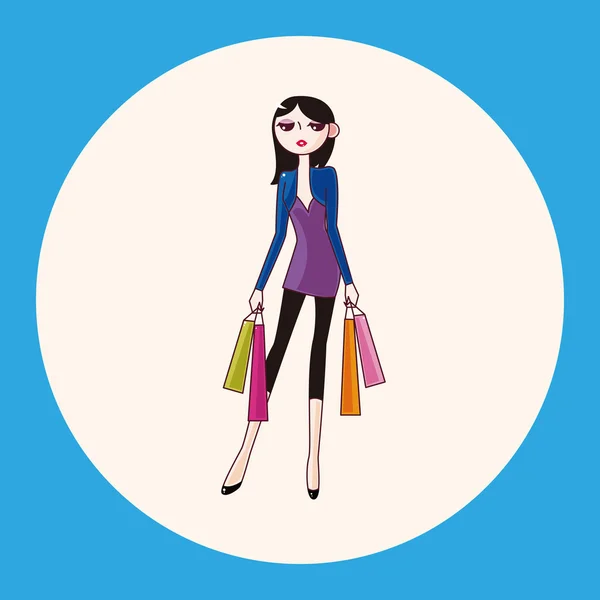 Shopping girl theme elements vector,eps icon element — Stock Vector