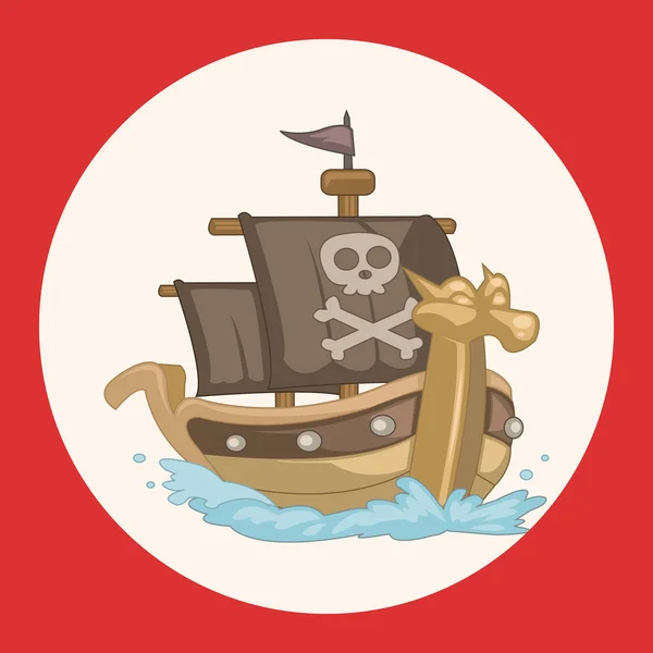 Elemente des Piratenschiffthemas Symbol-Element — Stockvektor