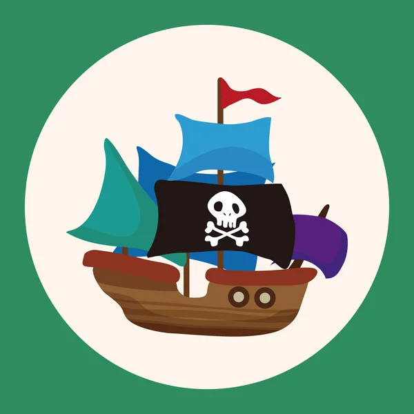 Pirata barco tema elementos icono elemento — Archivo Imágenes Vectoriales