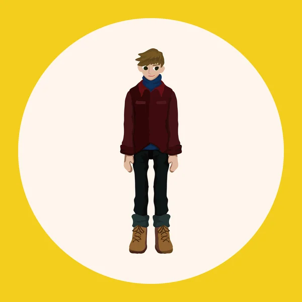 Boy man cartoon theme elements icon element — Stock Vector