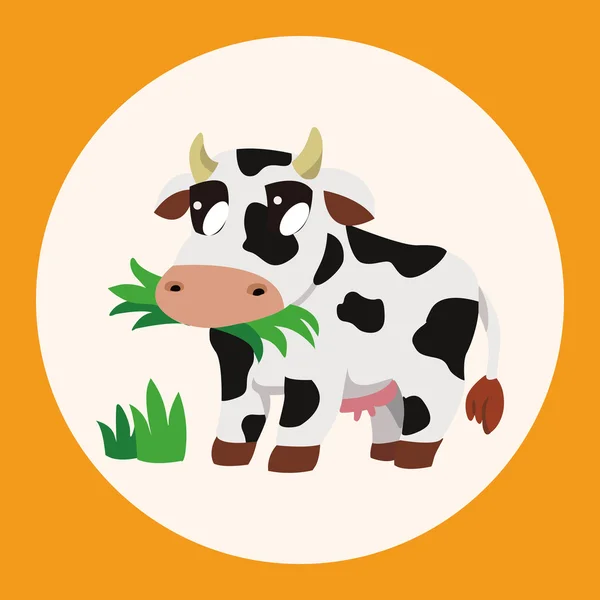 Animal vache dessin animé éléments thème icône élément — Image vectorielle