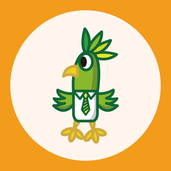 Zvířecí papoušek pracovník karikatura téma prvky ikonu prvek — Stockový vektor