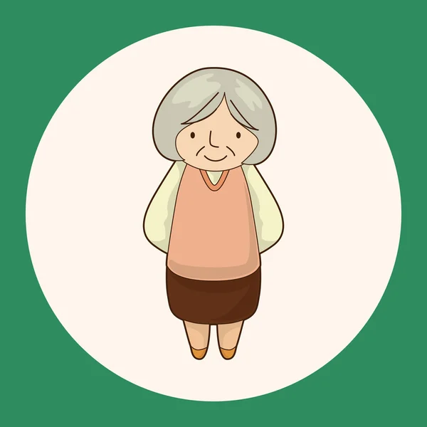 Элемент иконки персонажа бабушки семьи — стоковый вектор