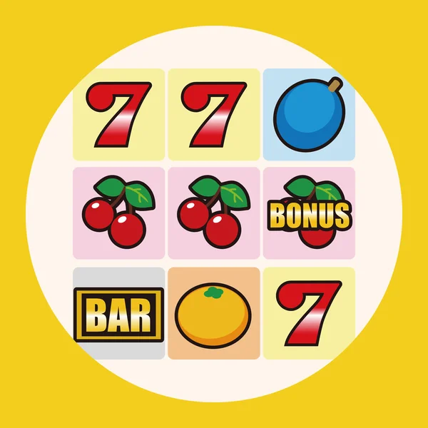 Casino slot machine elemento de ícone de elementos de tema — Vetor de Stock