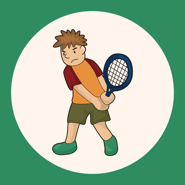 Jugador de tenis tema elementos vector, eps icono elemento — Vector de stock