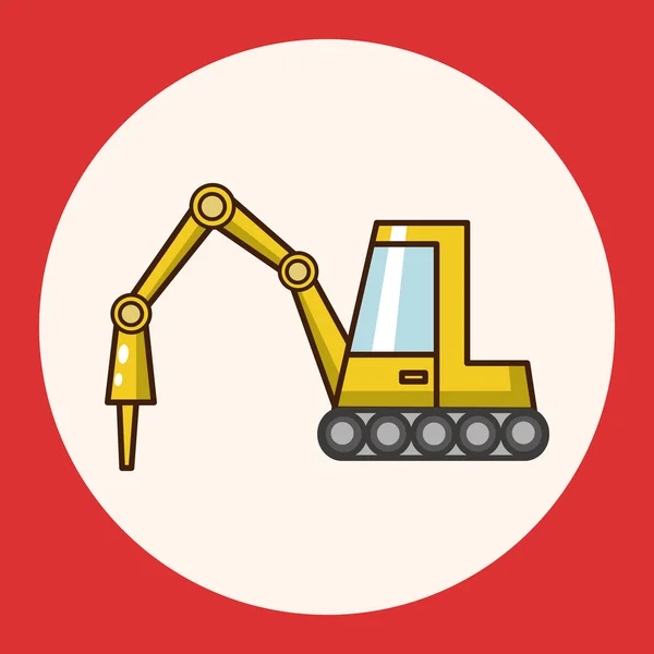 Trasporti escavatore camion elementi a tema elemento icona — Vettoriale Stock