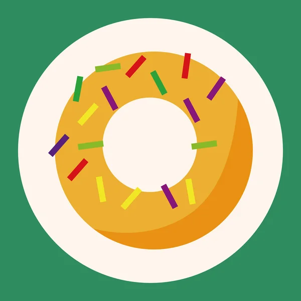 Comida rápida donut tema elementos icono elemento — Vector de stock