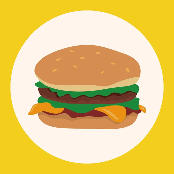 Hamburger tematu elementy ikony elementu — Wektor stockowy